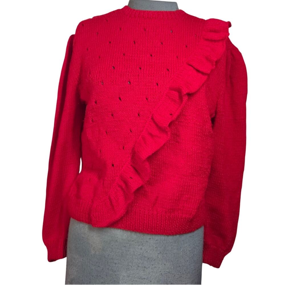 Red Vintage Handmade Sweater Size Small